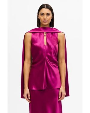 Acler Sleeveless Satin Top With Hardware, Color For - Pink