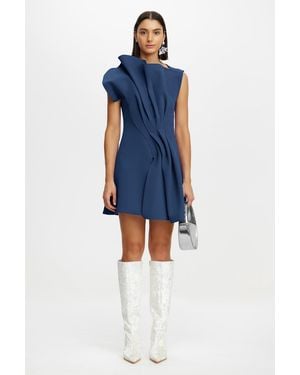 Acler Hawkley Mini Dress For Structured Bonded Fabrication - Blue