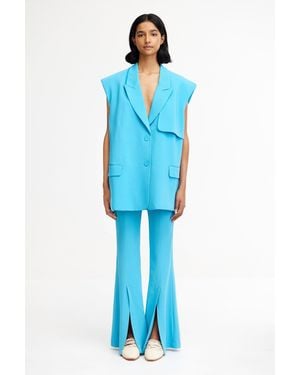 Acler Structured Vest With Shoulder Pads For - Blue
