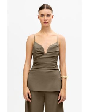 Acler Acler Structured Woven Top - Green