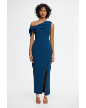 Acler Ashford Maxi Dress For Colour, Polyester Fabric, One-Shoulder Design, Side Seam Invisible Zipper, Size - Blue