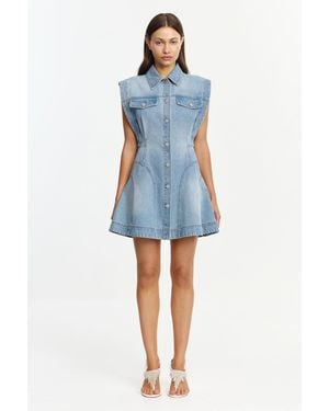 Acler Hinckley Mini Dress For Cotton - Blue