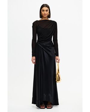 Acler Long Sleeve Maxi Dress - Black