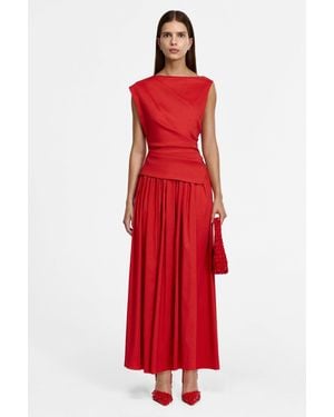 Acler Robakker Maxi Dress For Stretch Dupion Fabrication - Red
