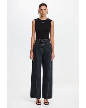 Acler High-Waisted Wide-Leg Jean - Black