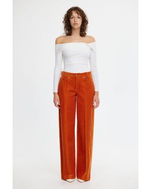 Acler Netley Corduroy Low-Rise Trousers For 100% Cotton - Red