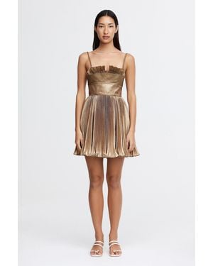 Acler Pleated Mini Dress For - Natural