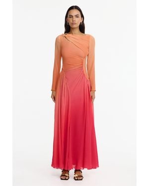 Acler Abernton Maxi Dress For Colour, Au6/Us2 Size, Polyester Fabric - Red
