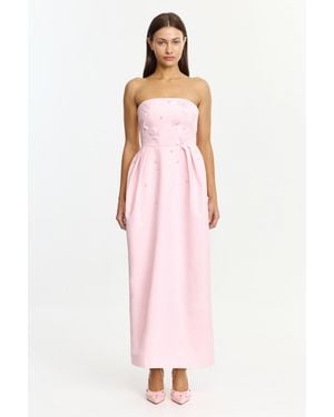 Acler Kendi Maxi Dress By Maxi Dress, Bonded Woven Fabrication, Bead Embellishment, Formal - Pink