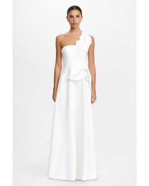 Acler One-Shoulder Embroidered Gown For - White