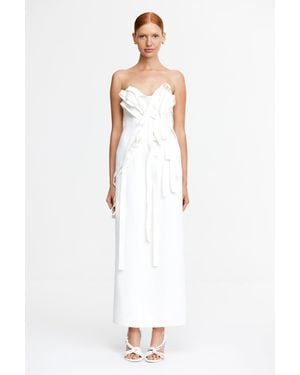 Acler Strapless Midi Dress - White