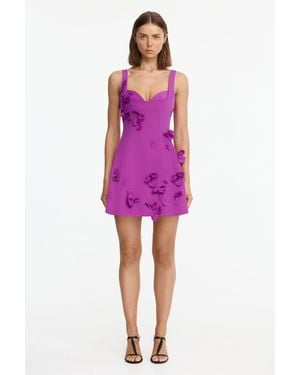 Acler Eskett Mini Dress, Fitted, Duchess Satin - Purple