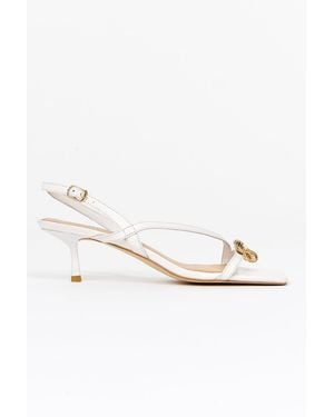 Acler Acler Outfield Heel, For Leather, 6Cm Slingback Heel - White