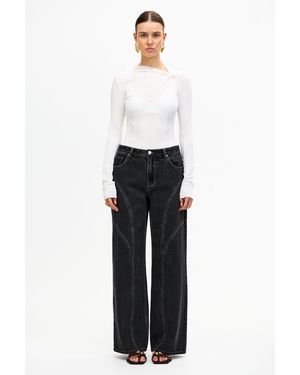 Acler Acler Straight Leg Denim Jean, 100% Cotton - White
