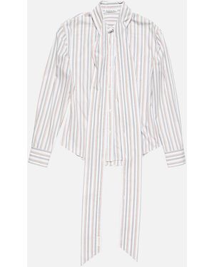 Acne Studios Striped Blouse With Scarf - White