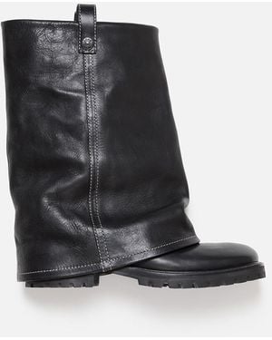 Acne Studios Folded Leather Boot - Black
