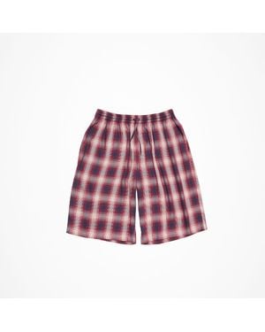 Acne Studios Check Shorts - Red