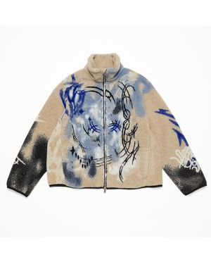 Acne Studios Giacca Teddy Jacquard - Blue