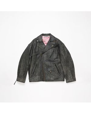 Acne Studios Biker Leather Jacket - Gray