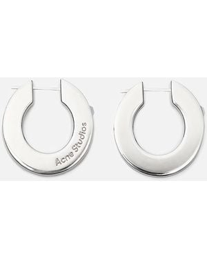 Acne Studios Crystal Hoop Earrings - White