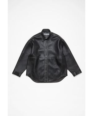 Acne Studios Leather Shirt Jacket - Black