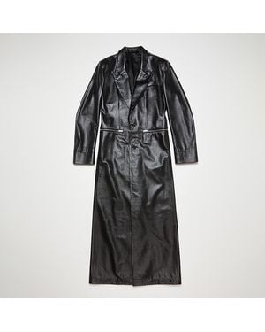 Acne Studios Single-breasted Leather Coat - Black
