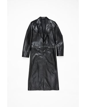 Acne Studios Single-breasted Leather Coat - Black
