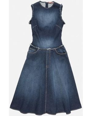 Acne Studios Layered Denim Midi Dress - Blue