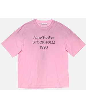 Acne Studios Maglietta Con Logo - Vestibilità Rilassata - Pink