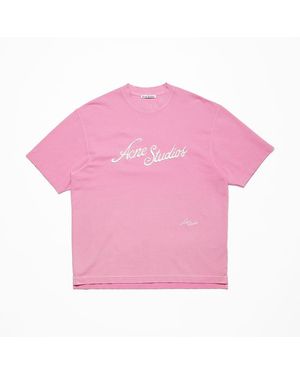 Acne Studios Maglietta Con Logo - Vestibilità Rilassata - Pink