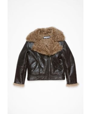 Acne Studios Leather Shearling Jacket - Grey