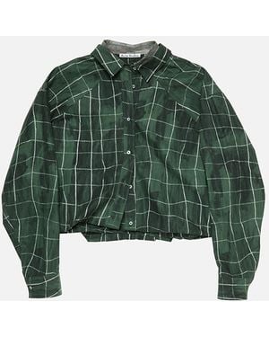 Acne Studios Layered Check Shirt - Green