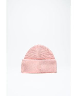 Acne Studios Berretto Con Logo Face Piccolo - Pink