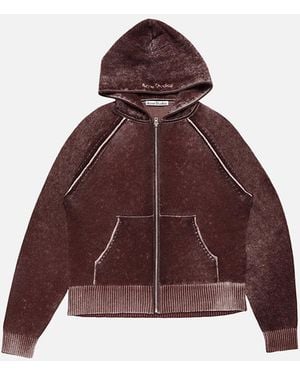 Acne Studios Hooded Zipper Sweater - Purple