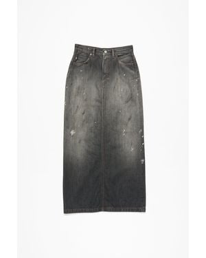 Acne Studios Gonna Midi In Denim - Grey