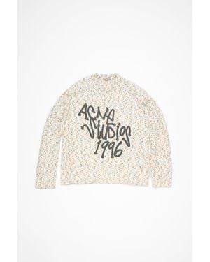 Acne Studios Jumper Printed Logo - Natural