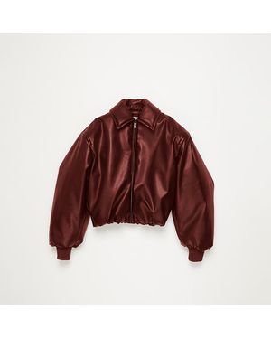 Acne Studios Bomber Con Finitura Spalmata - Red