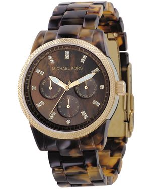 Michael Kors Mk5038 Ritz Gold-plated And Tortoiseshell-acrylic Watch, Women's, Brown Tortoise
