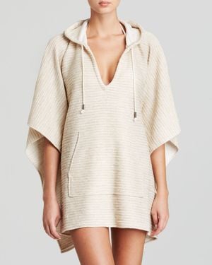 Echo French Terry Hooded Poncho Swim Cover Up - Natural