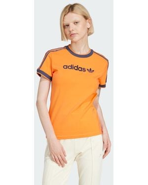 adidas T-Shirt Linear Logo 3-Stripes - Arancione