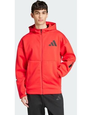adidas Track Jacket New Z.N.E. Full-Zip Hooded - Rosso