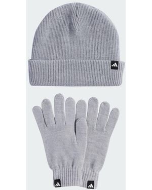 adidas Set Glove + Beanie - Grigio