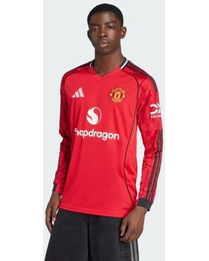 adidas Maglia Da Casa A Manica Lunga 25/26 Manchester United - Rosso