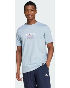 adidas T-Shirt Codes Linear Graphic - Blu