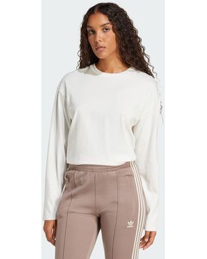 adidas Originals Graphic Long Sleeve Long-Sleeve Top - Bianco