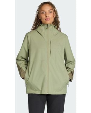 adidas Giacca Antipioggia Terrex Multi 2.5 Strati Climaproof - Verde