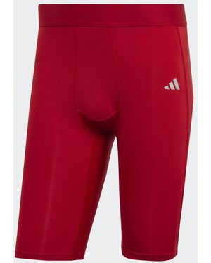 adidas Leggings Corti Techfit Aeroready - Rosso