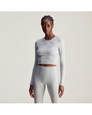 adidas Maglia Da Yoga By Stella Mccartney Truestrength Seamless Long Sleeve - Grigio