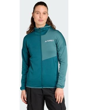 adidas Giacca Felpata Leggera Con Cappuccio Terrex Xperior Climawarm - Verde