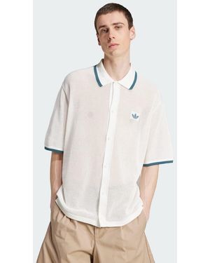 adidas Camicia Originals Button Down Knitted - Bianco